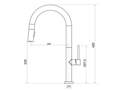 Grifo de cocina con caño extraíble 2 tipos de chorro Primagran 9020 Slim