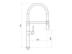 Grifo de cocina con caño flexible y 2 tipos de chorro Primagran 7010