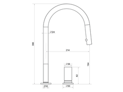 Grifo de cocina con mando separado y caño extraíble 9050 Primagran