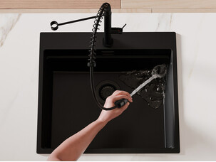 Grifo de cocina con caño extraíble 2 tipos de chorro Primagran 7030