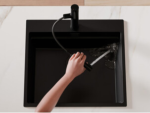 Grifo de cocina con caño extraíble 2 tipos de chorro Primagran 2010
