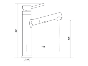 Grifo de cocina con caño extraíble 2 tipos de chorro Primagran 2010