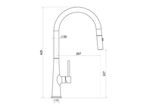 Grifo de cocina con caño extraíble 2 tipos de chorro Primagran 9090